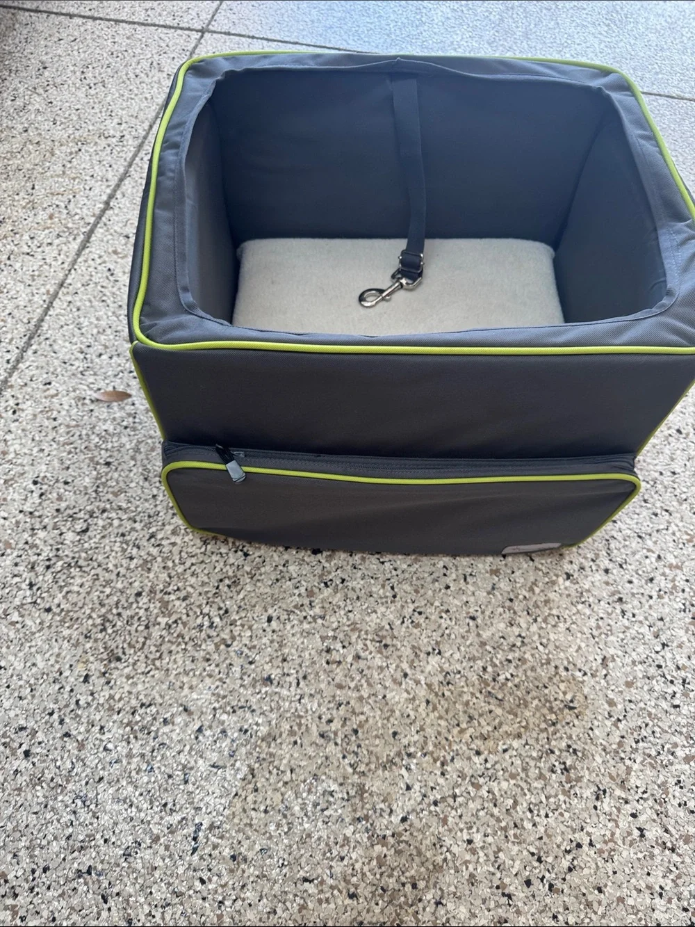 Gray and Lime Pet booster seat Carrier Travel Bag